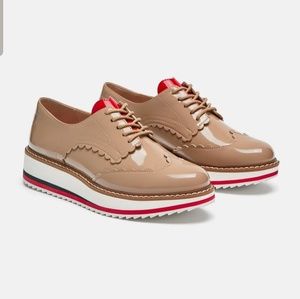 Zara Nude-Beige Platform Shoes Womens Sz 9